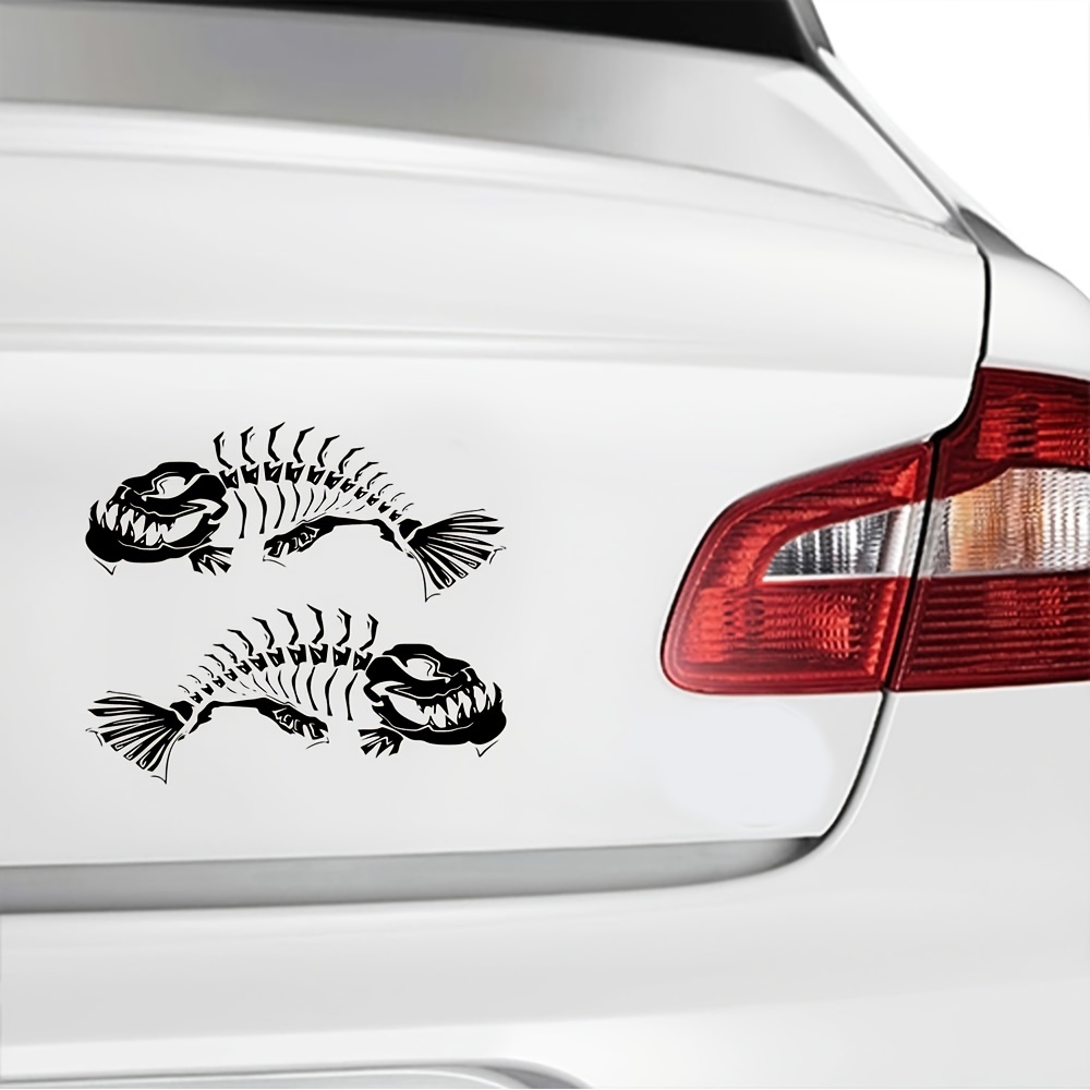 Piranha Skull Fish Car Stickers Car Door Bumper Stickers - Temu Canada
