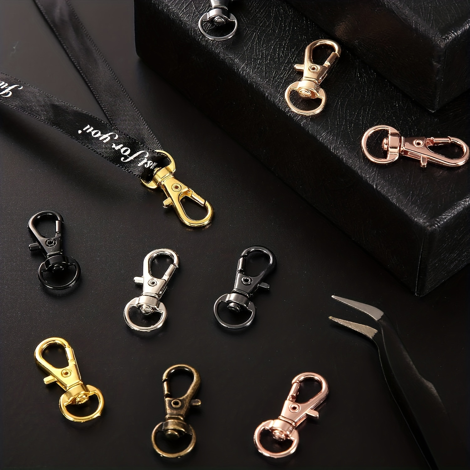 Gold Keychain Accessories Universal Metal Dog Clasp Hooks Diy For