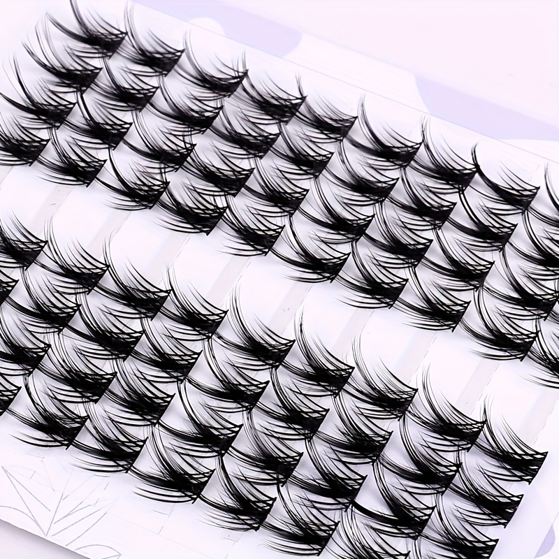 Cat Ear Individual Cluster Lashes Natural Bushy Eyelashes