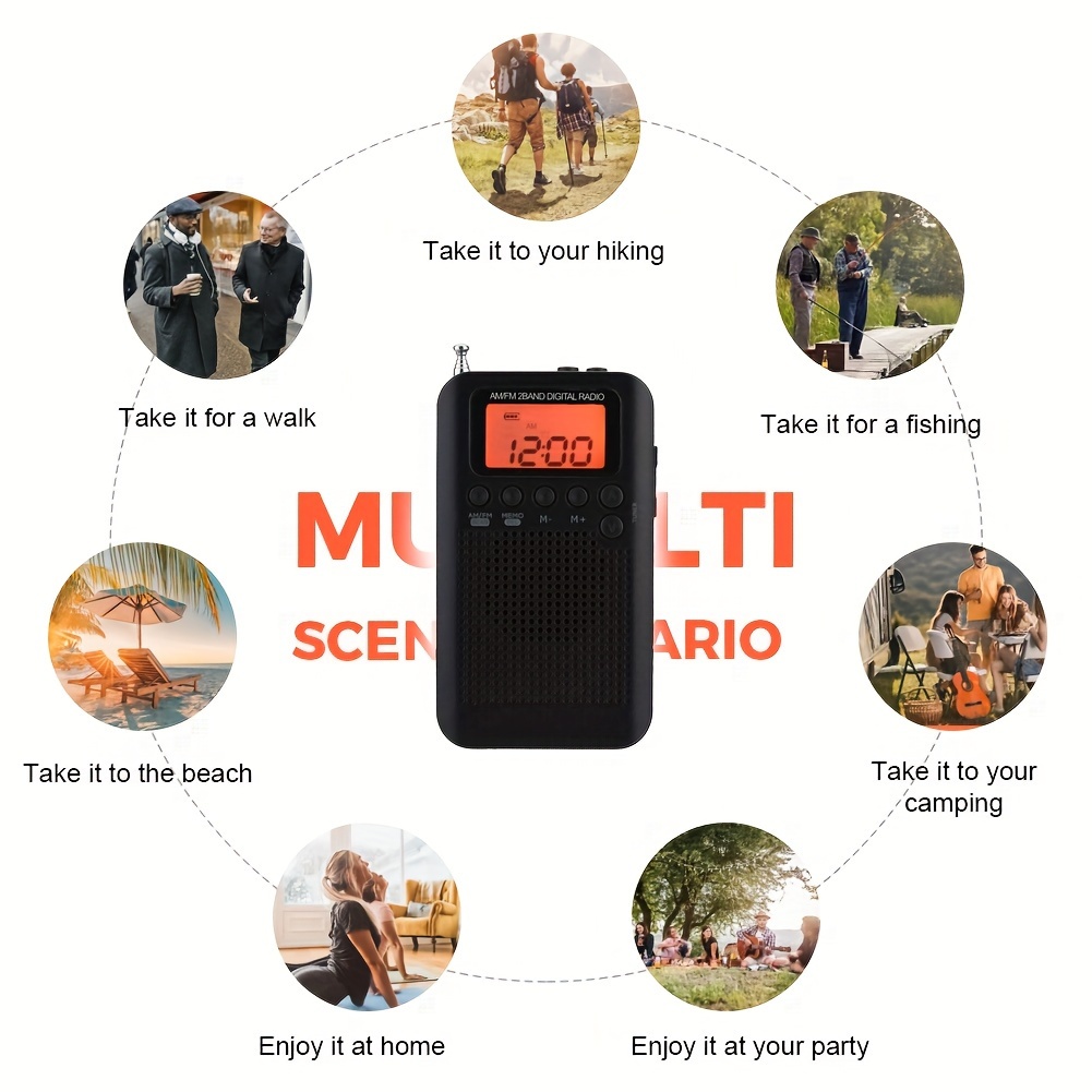 Pocket Portable Fm/ 2 Band Digital Radio Loundspeaker ( - Temu