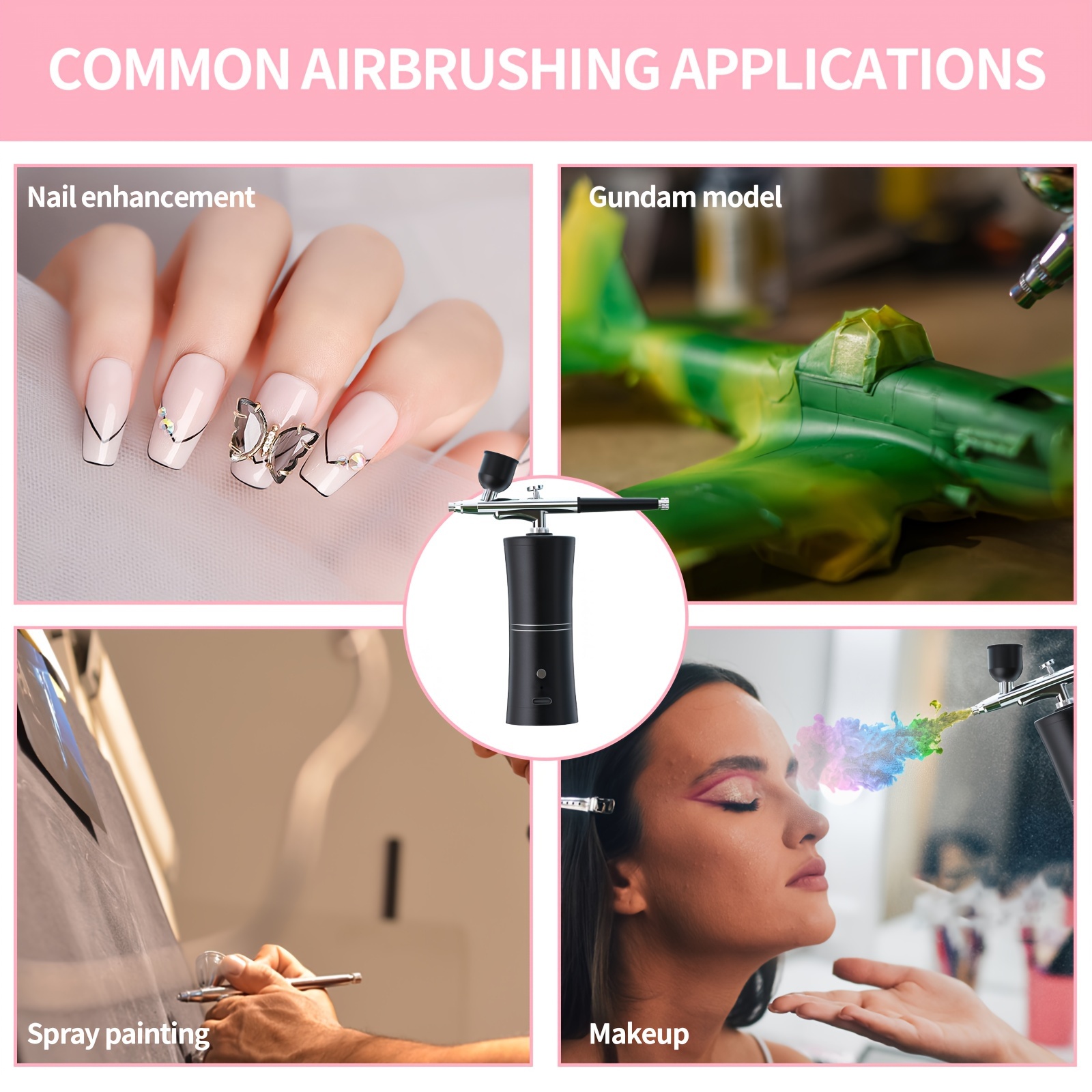 Airbrush Nail With Compressor Portable Air Brush Nails - Temu