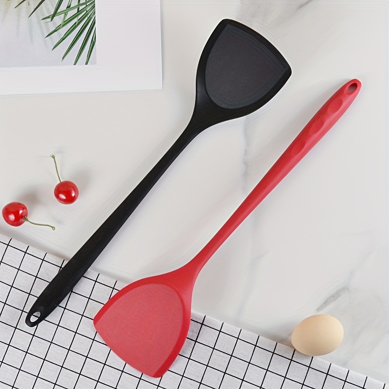 Red Heat Resistant Cooking Utensil Set from Nonstick Silicone