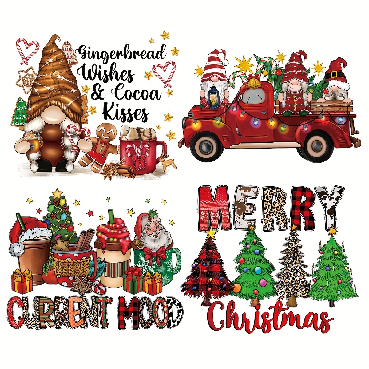 Newest Merry Christmas Fabric Heat Transfer Stickers Dtf - Temu