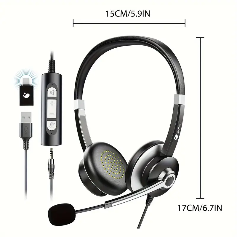 Usb Headset Microfono Laptop Cuffie On ear Jack 3 5 Mm E - Temu Italy