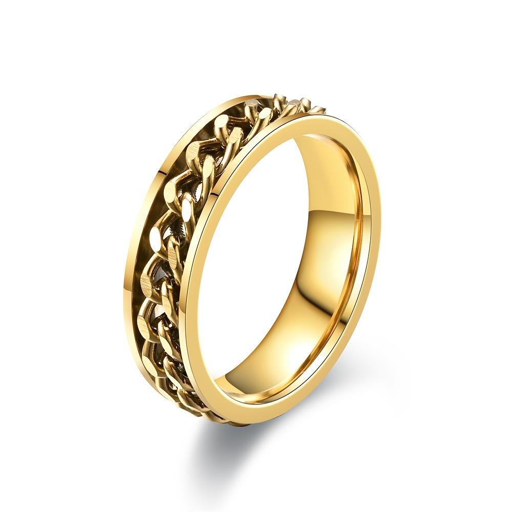 Creative Chain Stainless Steel Ring, Unisex