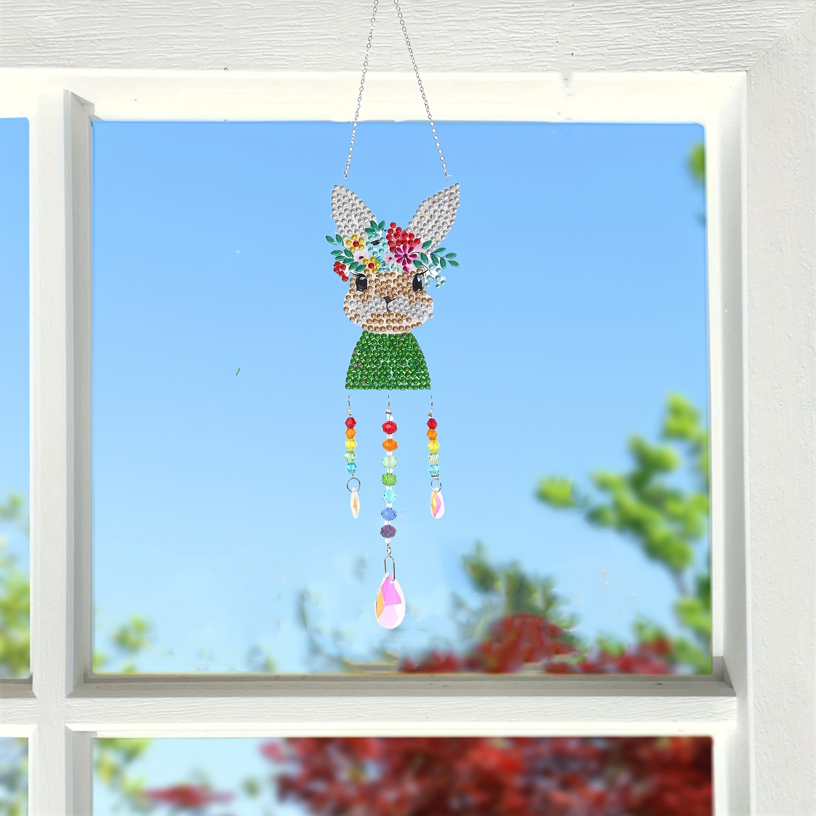 1pc Artificial Diamond Painting Catcher Scenery Animal Style Diy Wind Chime  Acrylic Double Sided Crystal Set Animal Style Suitable For Home Garden Door  Wall Window Hanging Decoration Gift Set 4 13inx3 15in