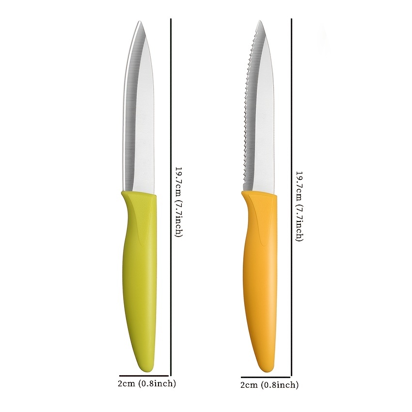 Serrated Yellow Ceramic Knife Set with 5 Serrated Knife, Kitchen