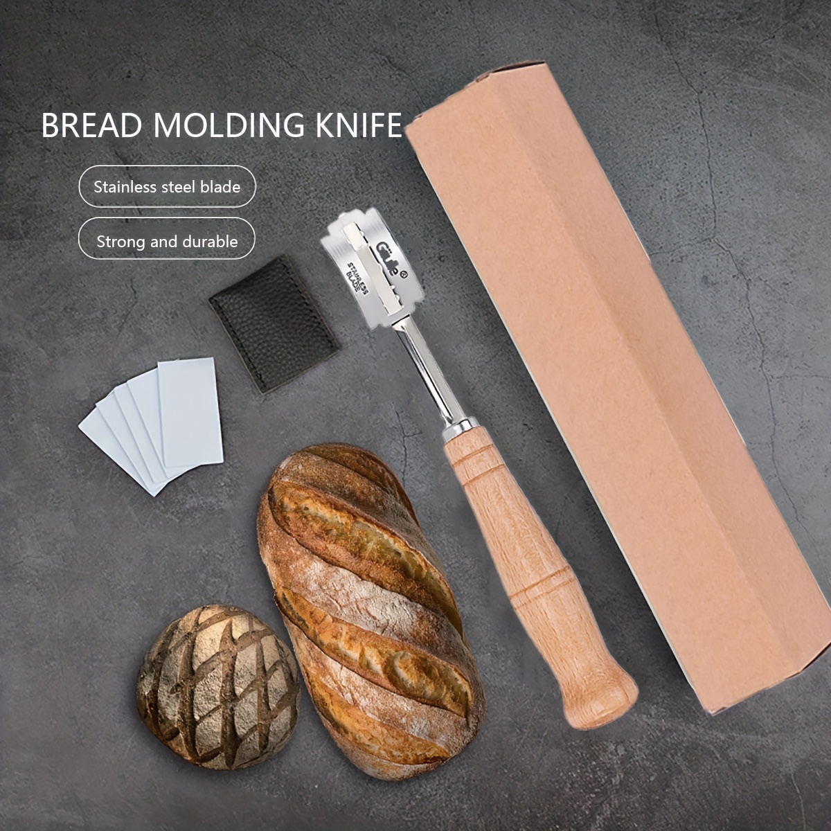 European Baguette Cutter Wooden Handle Curved Scoring Knife - Temu