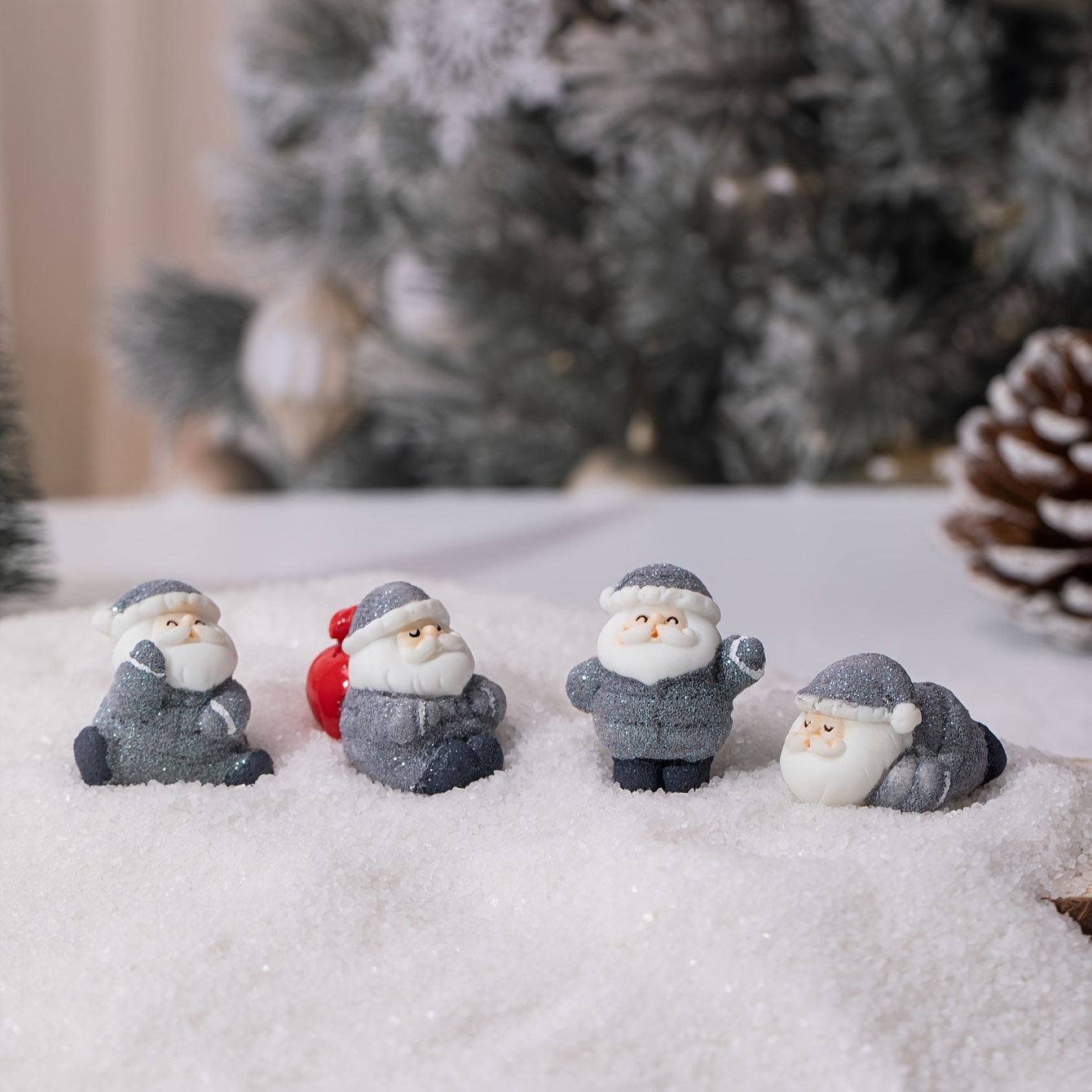 Christmas Micro Landscape Ornaments Santa Claus Cute Snowman - Temu