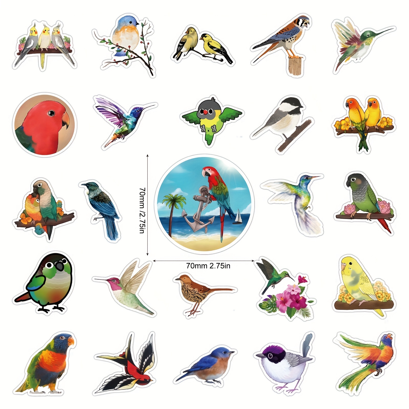 Bird Animal Stickers Vinyl Waterproof Bird Stickers For - Temu