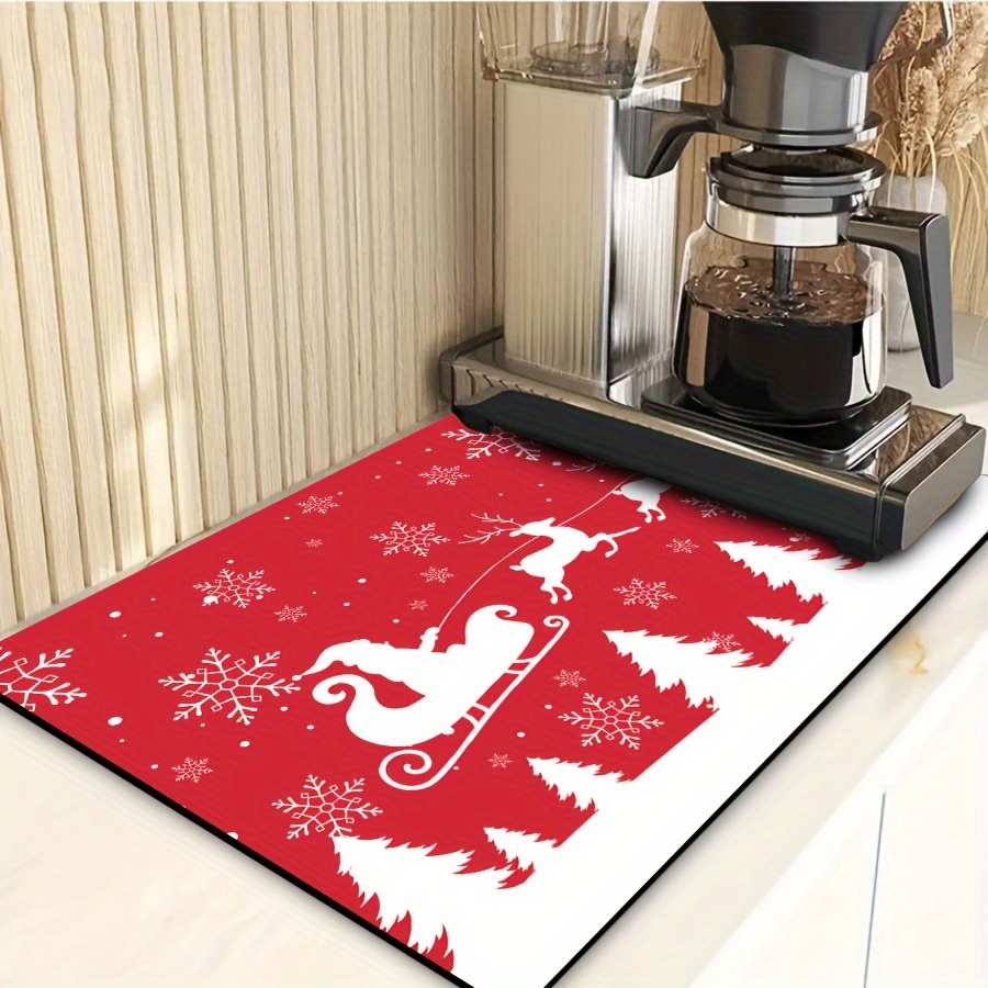 Dish Drying Mat Merry Christmas Absorbent Mat Christmas - Temu