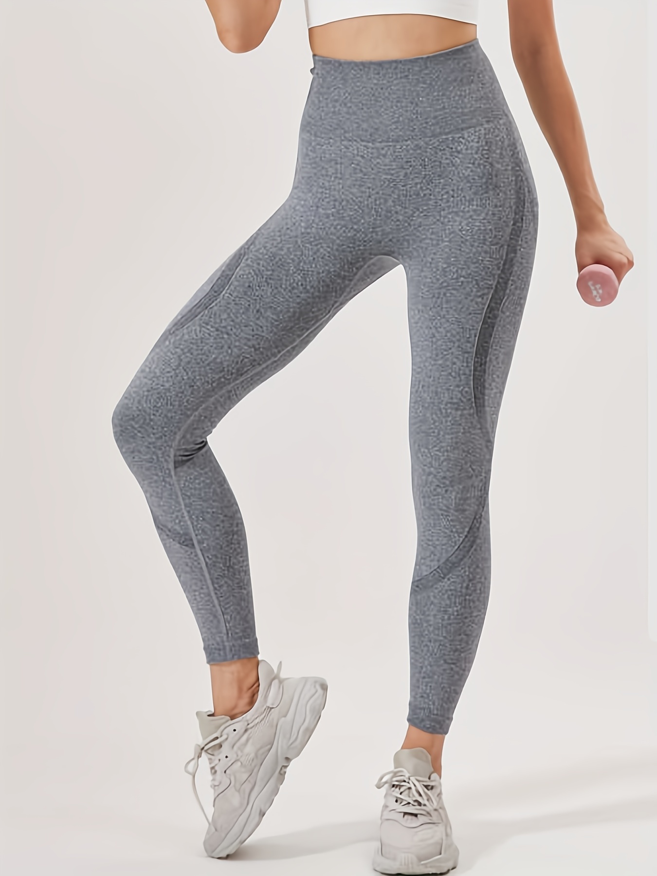 Solid Color High Waist Seamless Sports Leggings Butt Lifting