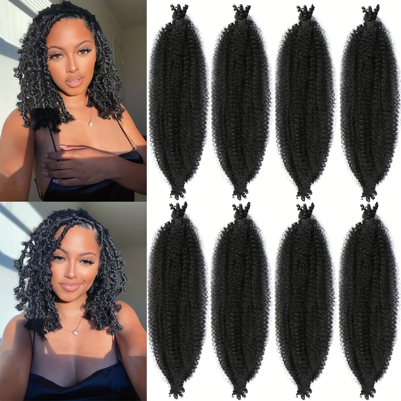 350 Red Spring Twist Hair Crochet Kinky Twist Braids Bulk 8 12