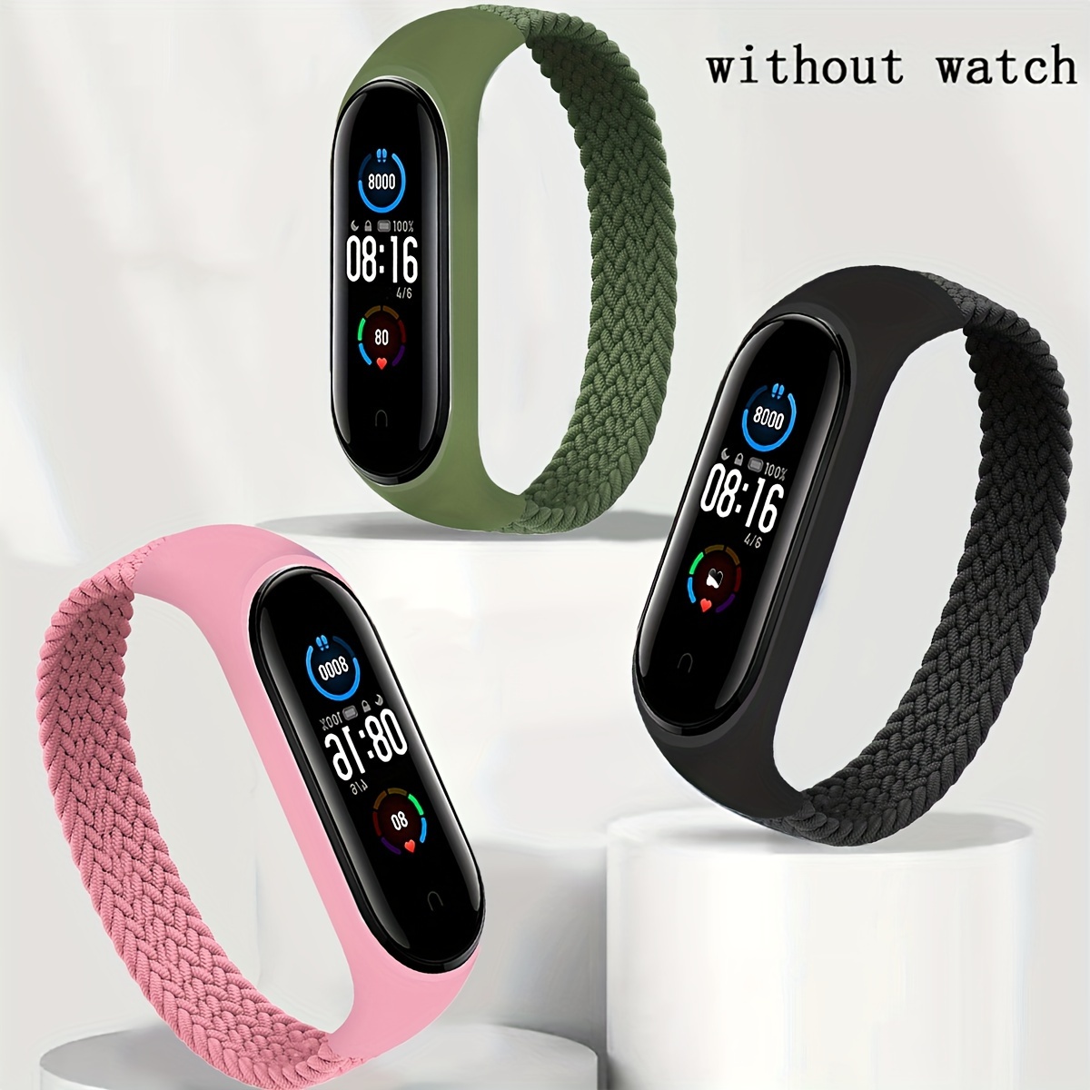Nylon Watch Band Braided Single Circle Stretch Wristband Suitable For Bracelet Watch Band Mi 3/4/5/6/7
