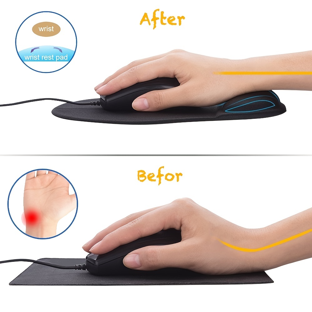 Office Mousepad With Gel Wrist Support Ergonomic Gaming - Temu