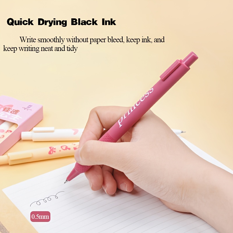 2pcs Retro Gel Pen Black Ink Aesthetic Stationery Supplies Pretty