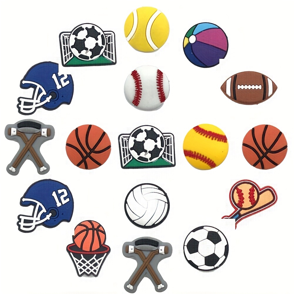  Letters Numbers and Sports Charms for Clog Shoe Decoration,  Basketball Baseball Hockey Softball Soccer Football Gift for Boys Kids  Teens and Adults : Clothing, Shoes & Jewelry