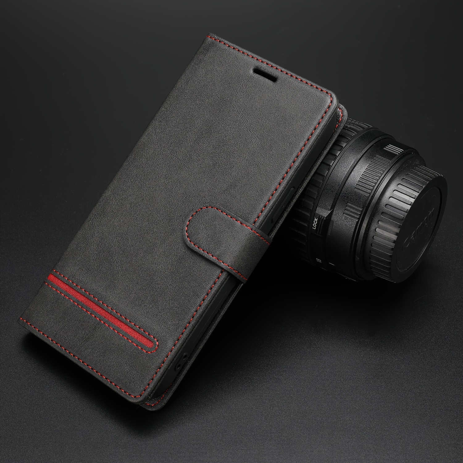 TEMU Phone Case - For Galaxy S7/s8/s9/s10/s20/s21/s22/s23 Ultra Faux Leather Wallet Phone Case Horizontal Line Stand Protective Phone Cover