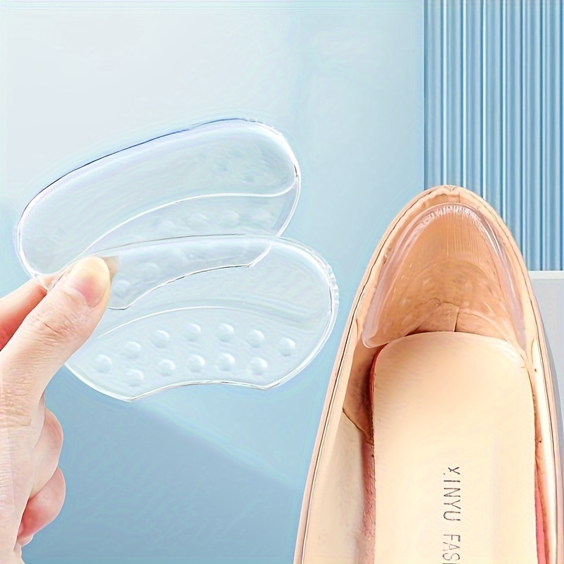 

1 Pair//5 Pairs Gel Heel Cushion Inserts, Transparent Silicone Anti-slip Shoe Pads For High Heels, Comfortable Half Size Pads For Women's Footwear