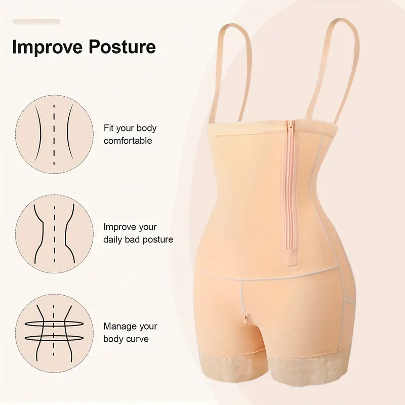 Side Zipper Shapewear Body Shaper Tummy Control - Temu