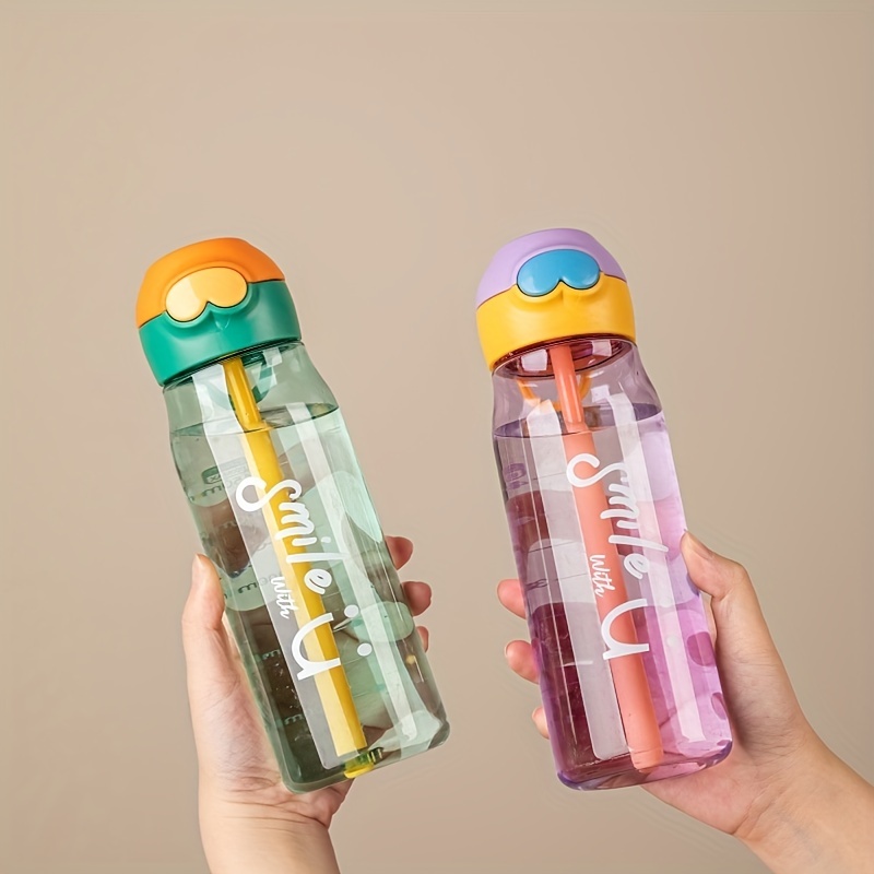 1pc, VIGO Water Bottle, 500ml/17oz Strawberry Pattern Water Cups, Square  Transparent Clear Water Pitcher, Cute Kawaii Summer Drinkware, Kitchen  Gadget