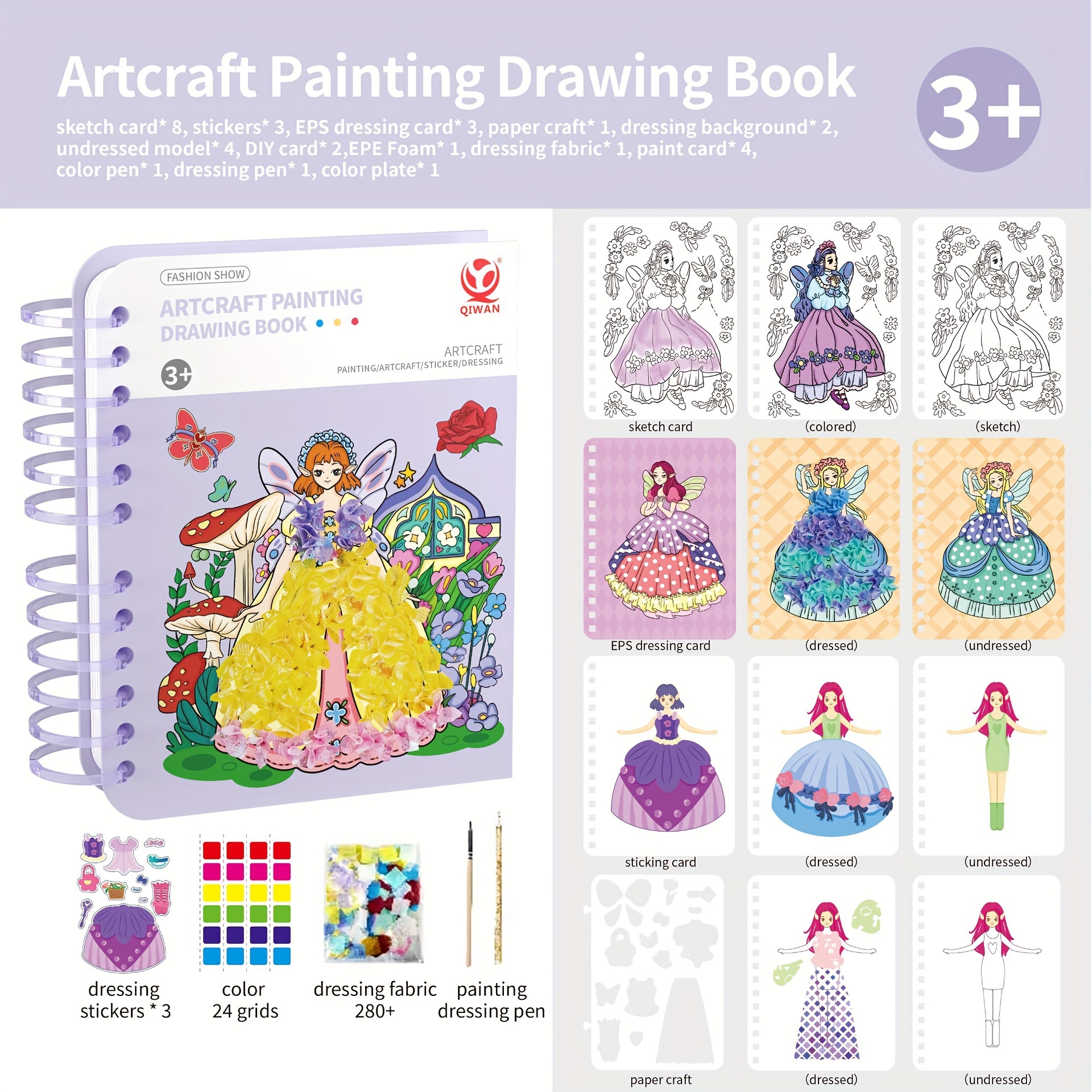 Artcraft Painting Drawing Book for Girls Fairy Poke Art Puzzle