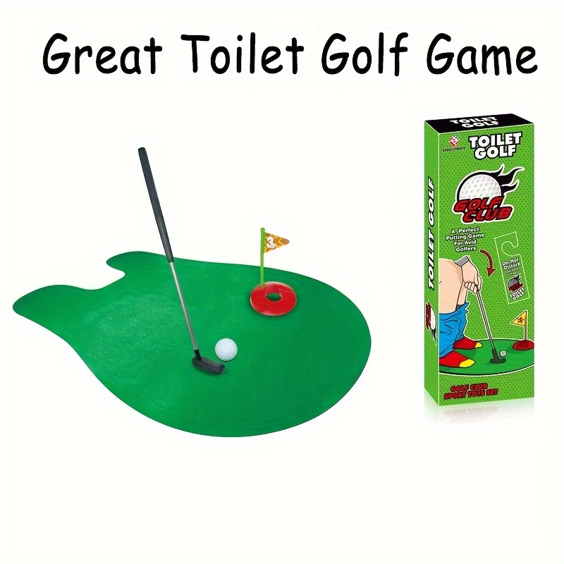 Toilet Golf Game Set - Practice Mini Golf in Restroom Bathroom Funny Gag  Gifts