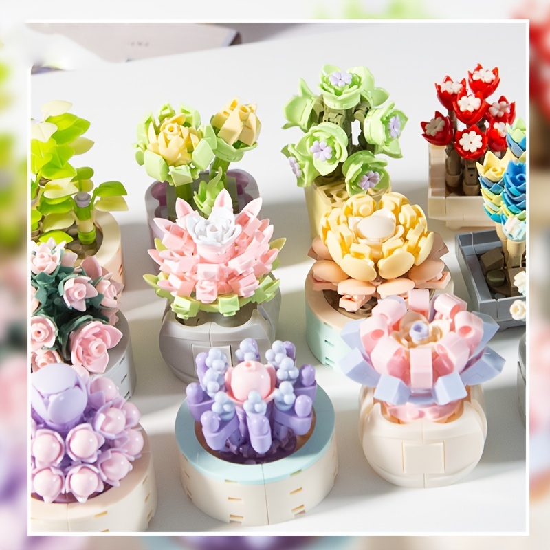 Acheter Mini bouquet blocs de construction fleurs succulentes