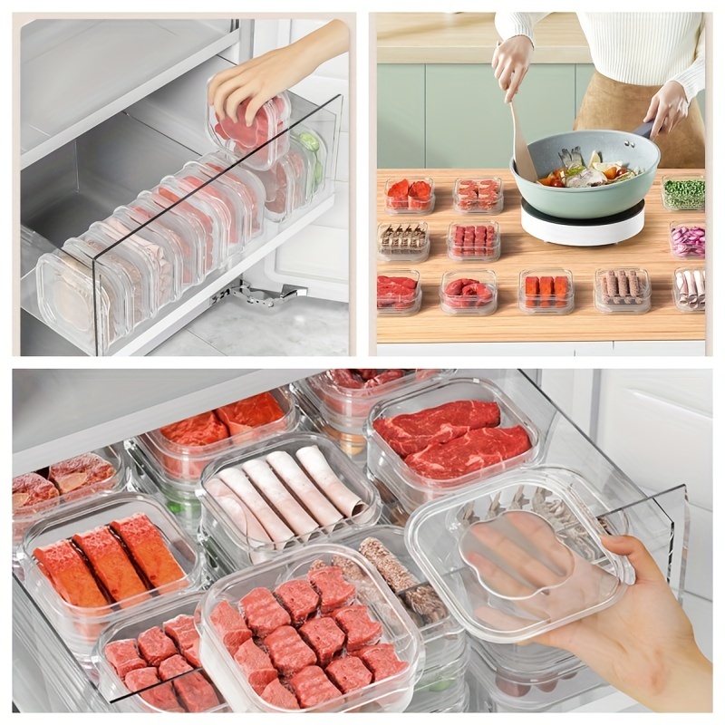 Wovilon Food Grade Refrigerator Frozen Meat Food Preservation Box  Refrigerator Storage Box Refrigeration Box Meat Freezing Box 
