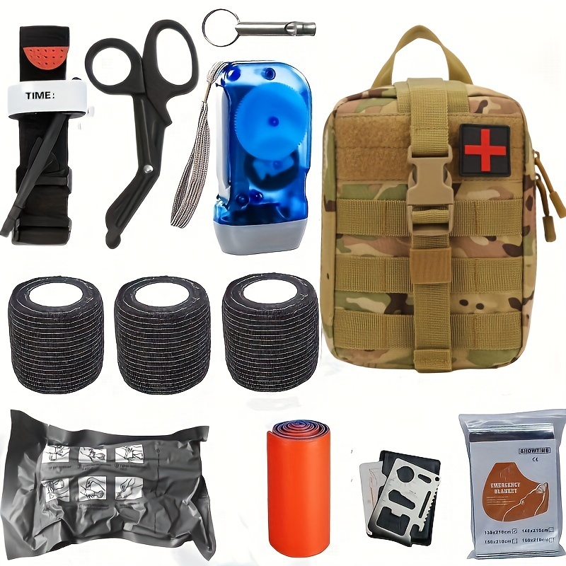 Mochila de emergencia de supervivencia Molle, bolsa militar profesional  para acampar, Kit de Trauma, herramienta de