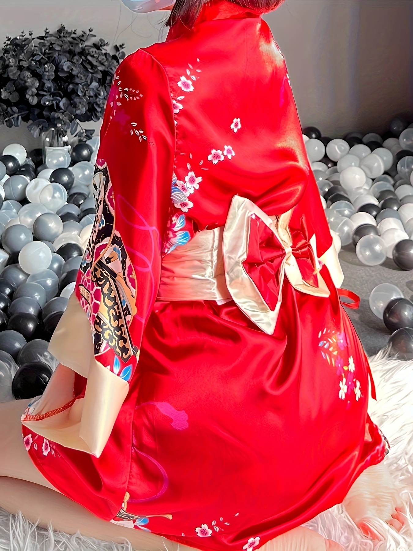 Fantasia De Cosplay Estilo Yukata Travessa Com Estampado - Temu Portugal