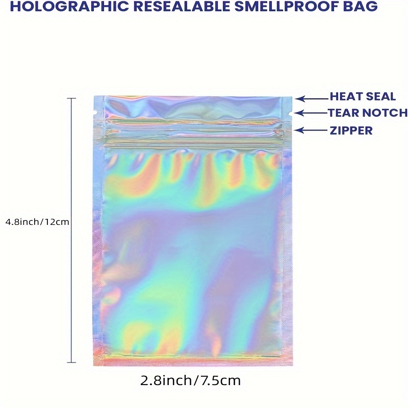 Holographic Bags Resealable Bags For Small Business With - Temu