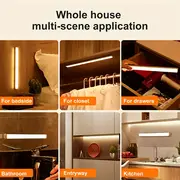 energy saving motion sensor led lights under battery cabinet lights sensing nightlights magnetic wardrobe light sticks anywhere suitable for closets cabinets rooms hallways stairs kitchens pantries details 7