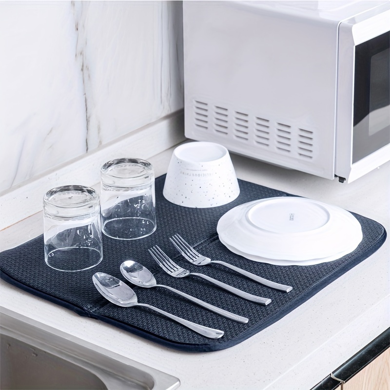 Microfiber Drying Mat Dishes  Dish Drying Mats Kitchen - 1pc