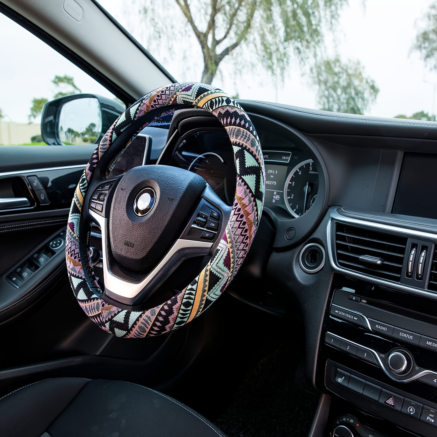 Cloth Steering Wheel Covers for Women Bohemian Universal 15 inch