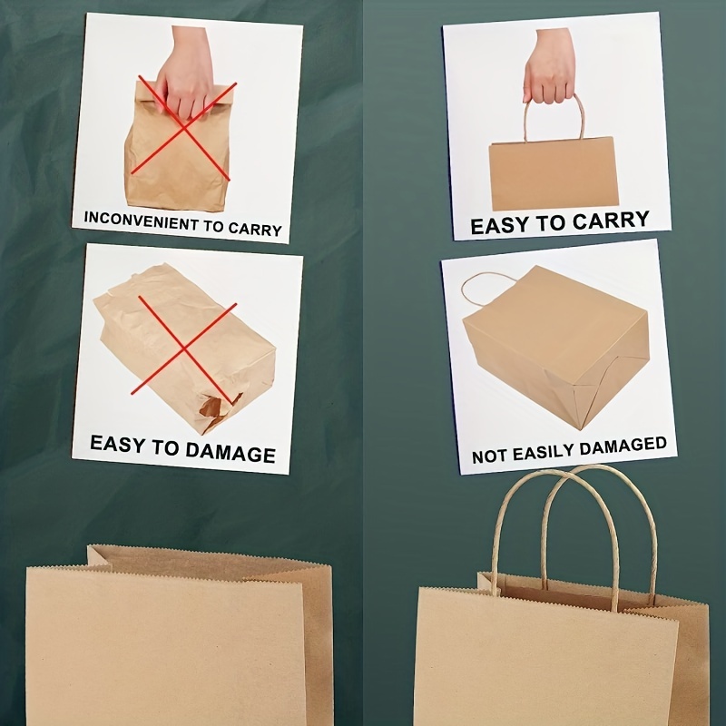 Explore Brown Kraft paper bags with handles 8x4.5x10.5 inch