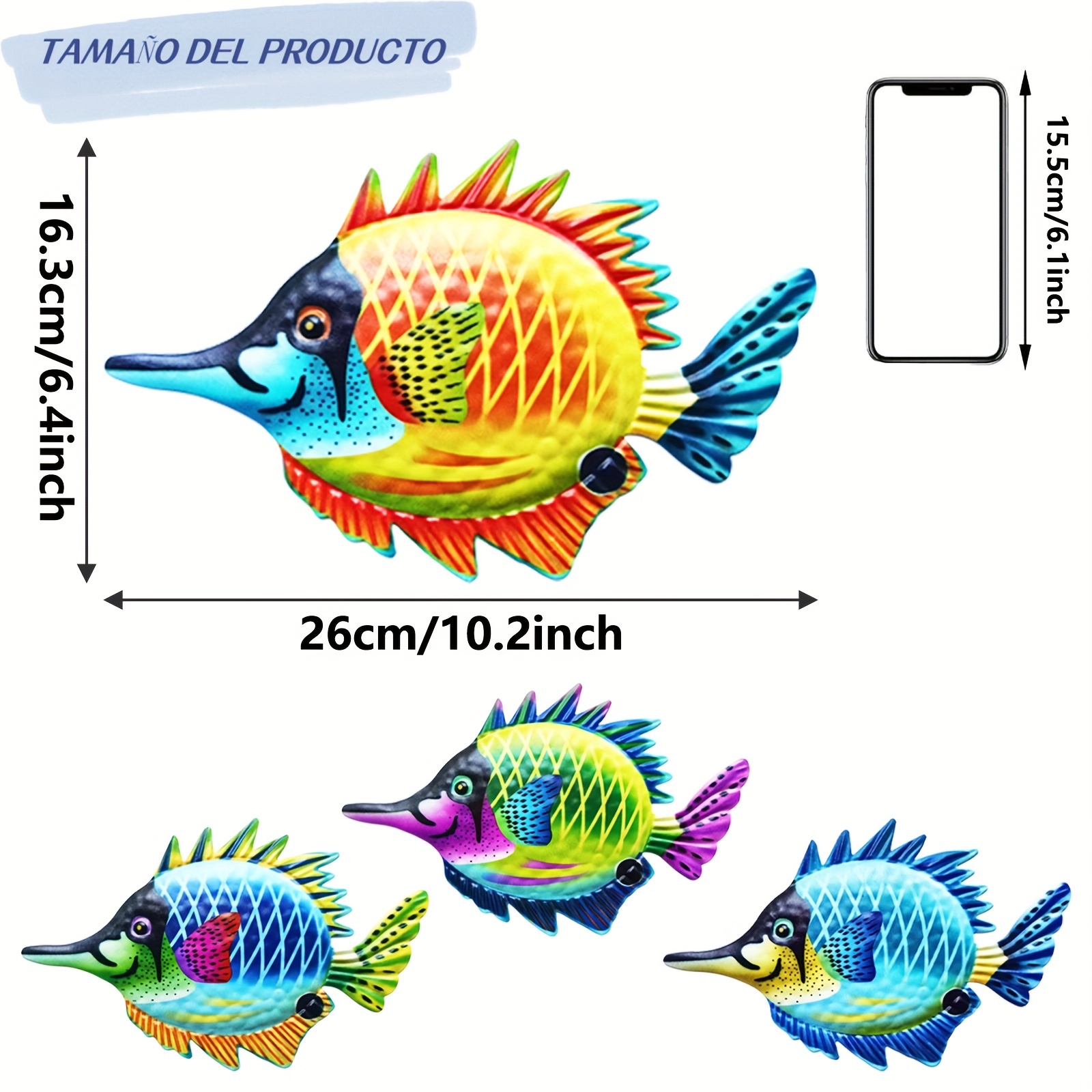 Adornos Pared Metalicos Peces, Hierro Forjado 3D Escultura de Pared de  Metal Decorativa para Salón Dormitorio Cuarto de Los Niños Tema, 126x53cm :  : Hogar y cocina