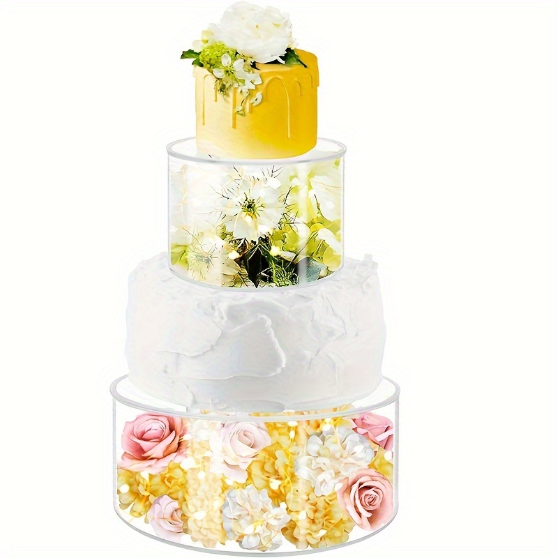 AZEAM Disque de Gâteau Acrylique Transparent，2 Pièces Assiettes à Gâteau  Disques De Gâteau De Crème Au Beurre Acrylique Non Collants