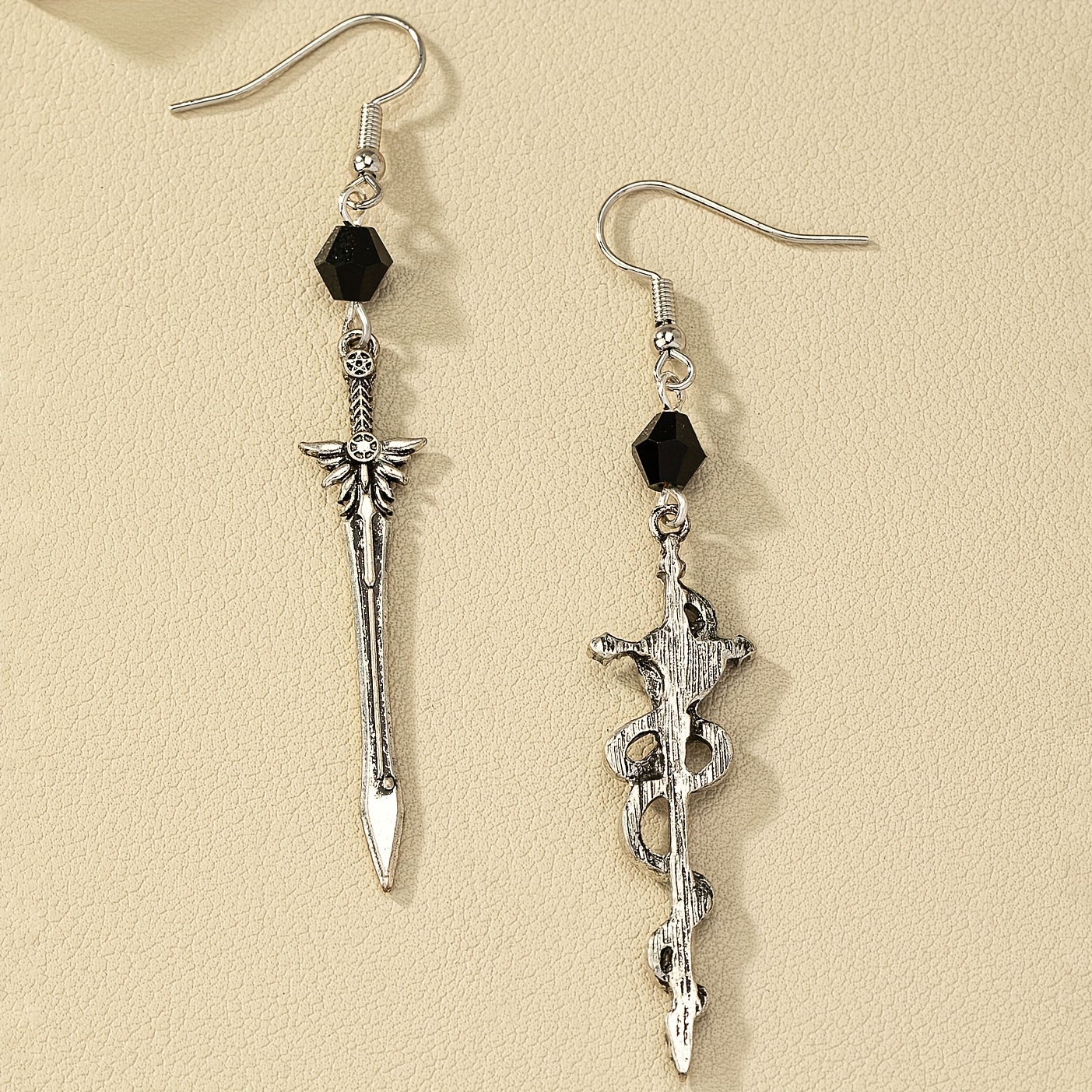 Halloween Gothic Dark Pentagram Snake Wrap Earrings, Creative Gift