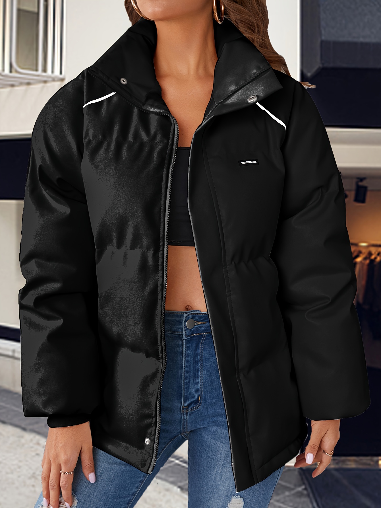 Abrigos De PaÃ±o Modernos Chaqueta Mujer Negra Invierno – Abrigo