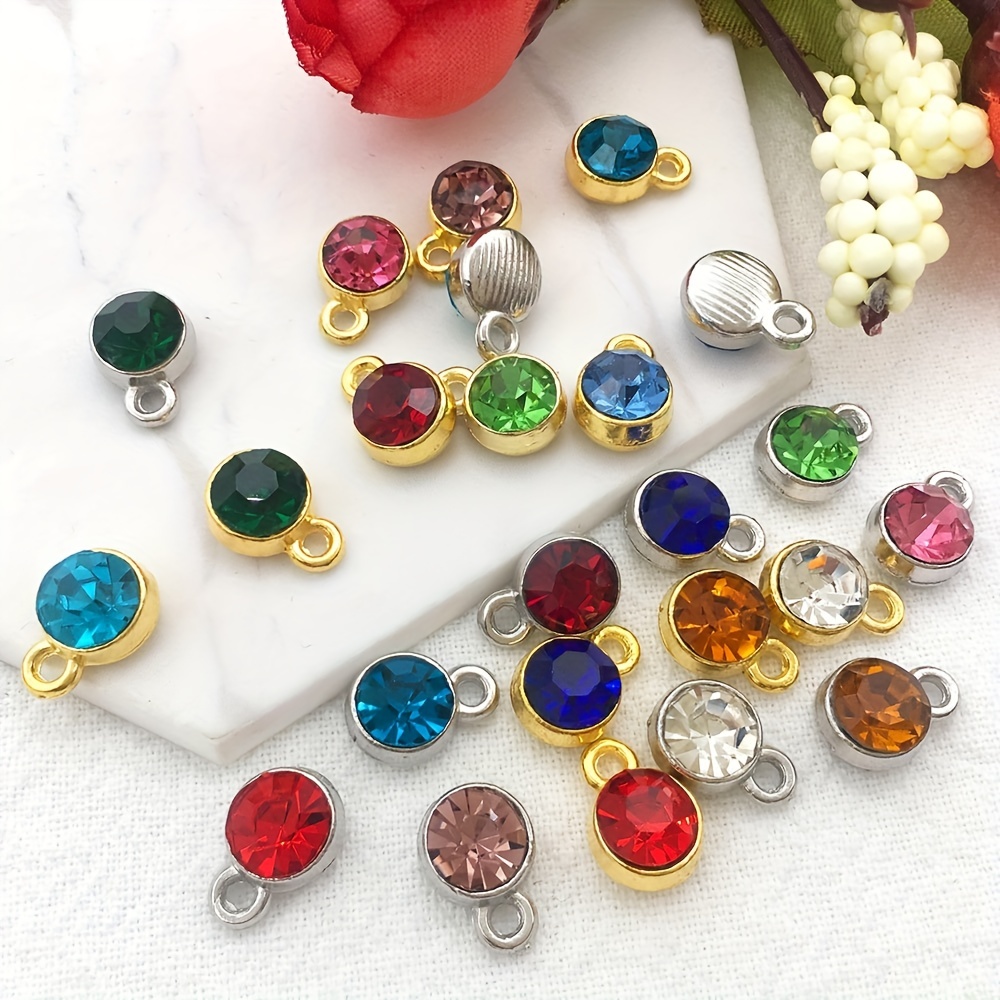 Crystal Birthstone Pendants With Open Jump Ring