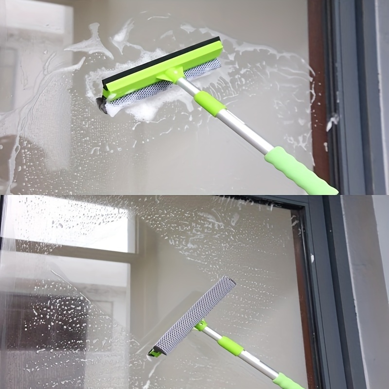 3 in 1 Window Cleaning Tool for Car Indoor Outdoor High Windows,Car  Squeegee for Window Cleaning (Blue)