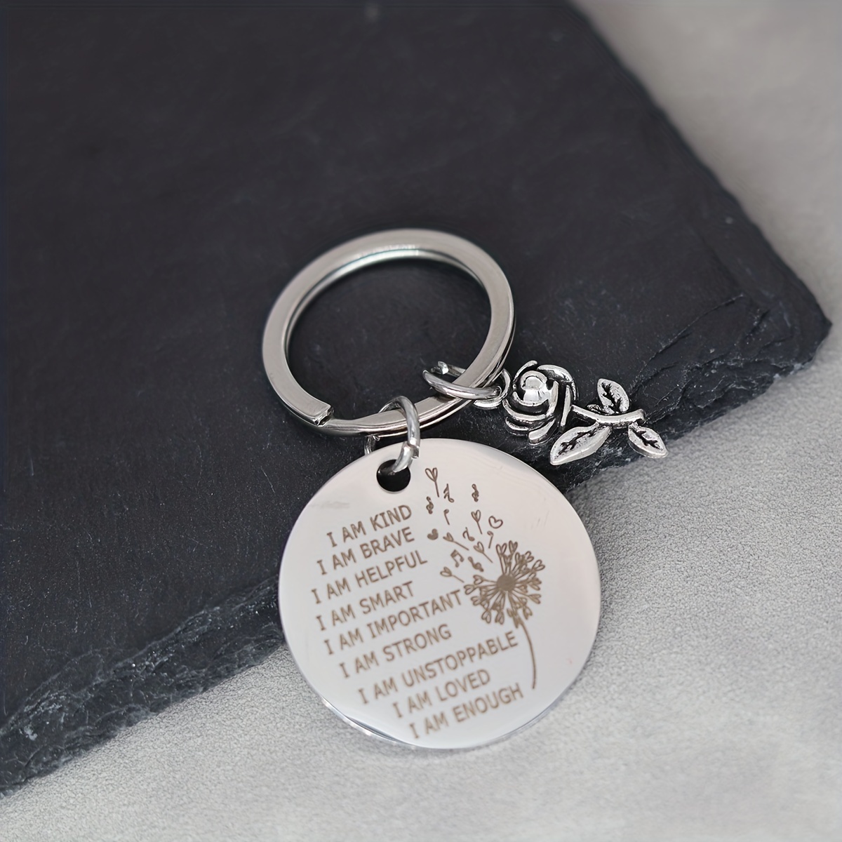 You are brave, strong, loved keychain, inspirational keychain, friend  keyring