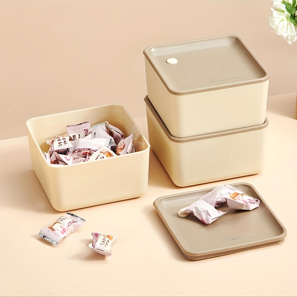 Food Container With Lid Candy Jars With Lids Square Plastic - Temu