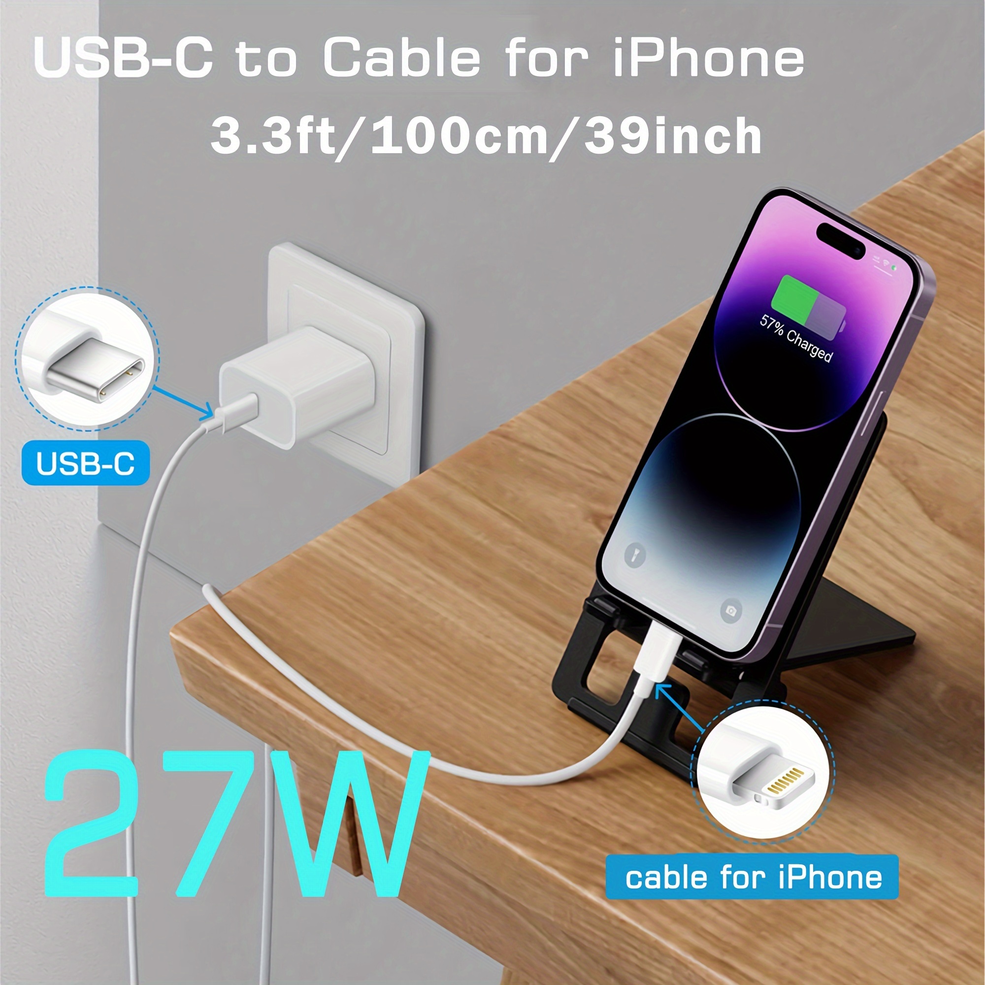 certificado Por Apple Mfi] 2 Paquetes De Cable Usb Tipo C A Lightning De 10  Pies Compatible Con Iphone, Cargador De Carga Rápida Compatible Con Iphone  Apple/14/13/12 Pro/ Max/12/mini/11/11 Pro/xs/max/xr/x/8/8 /7/6/plus/ipad Y