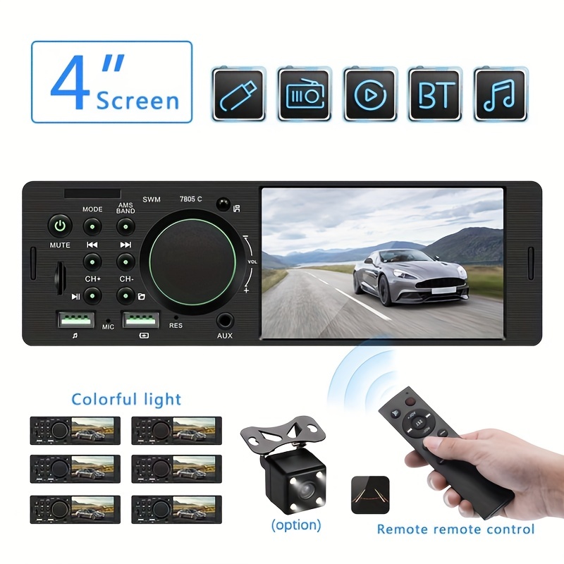 Car MP5 Player Single DIN HD 5.1Inch IPS Touch Screen Car Stereo Radio  3USB/FM/AUX Support IOS Carplay/Android Auto Link/Vedio  out/MIC/Subwoofer/Voice Control 