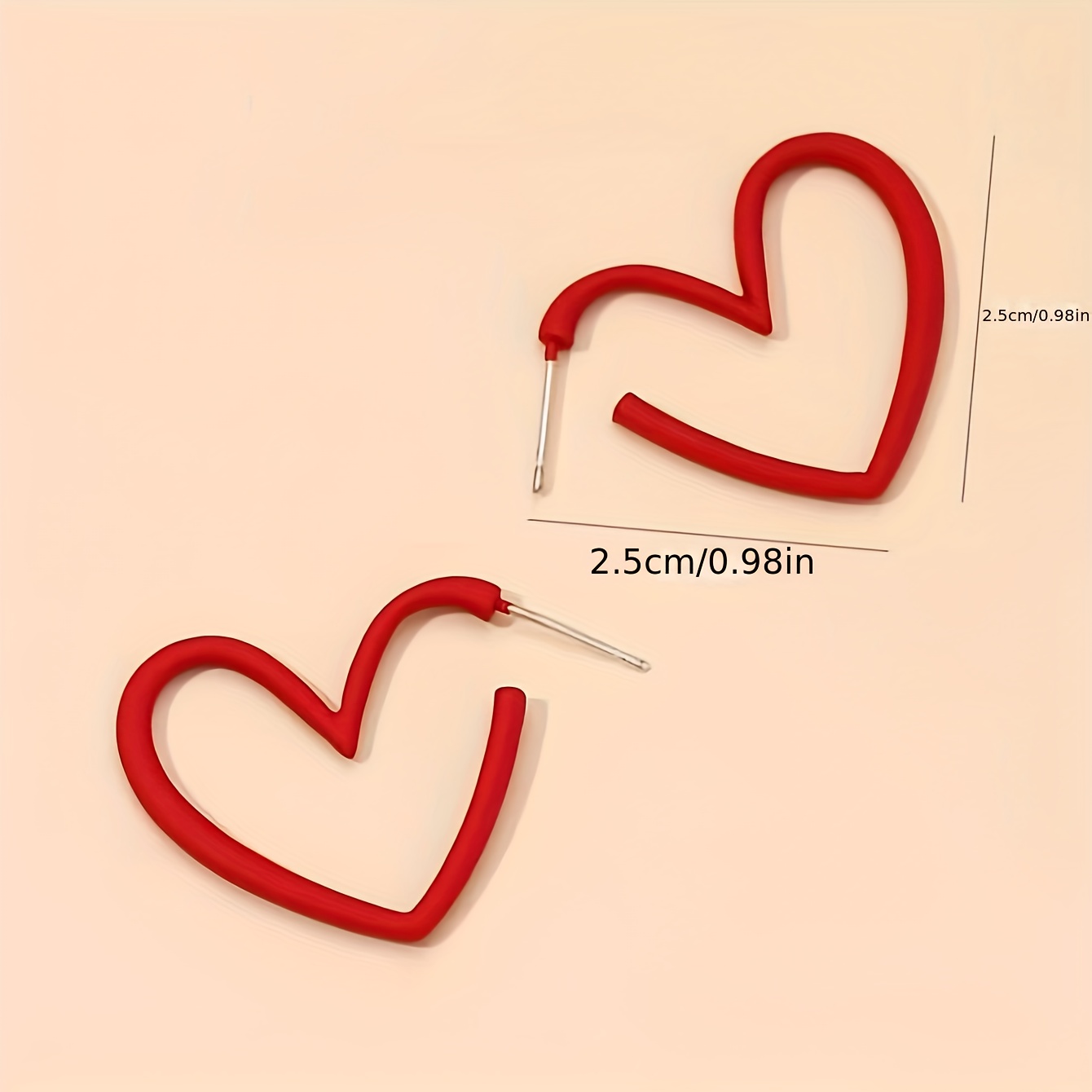 A New Pair Of Korea Simple Cold Wind Openwork Love Earrings For Women