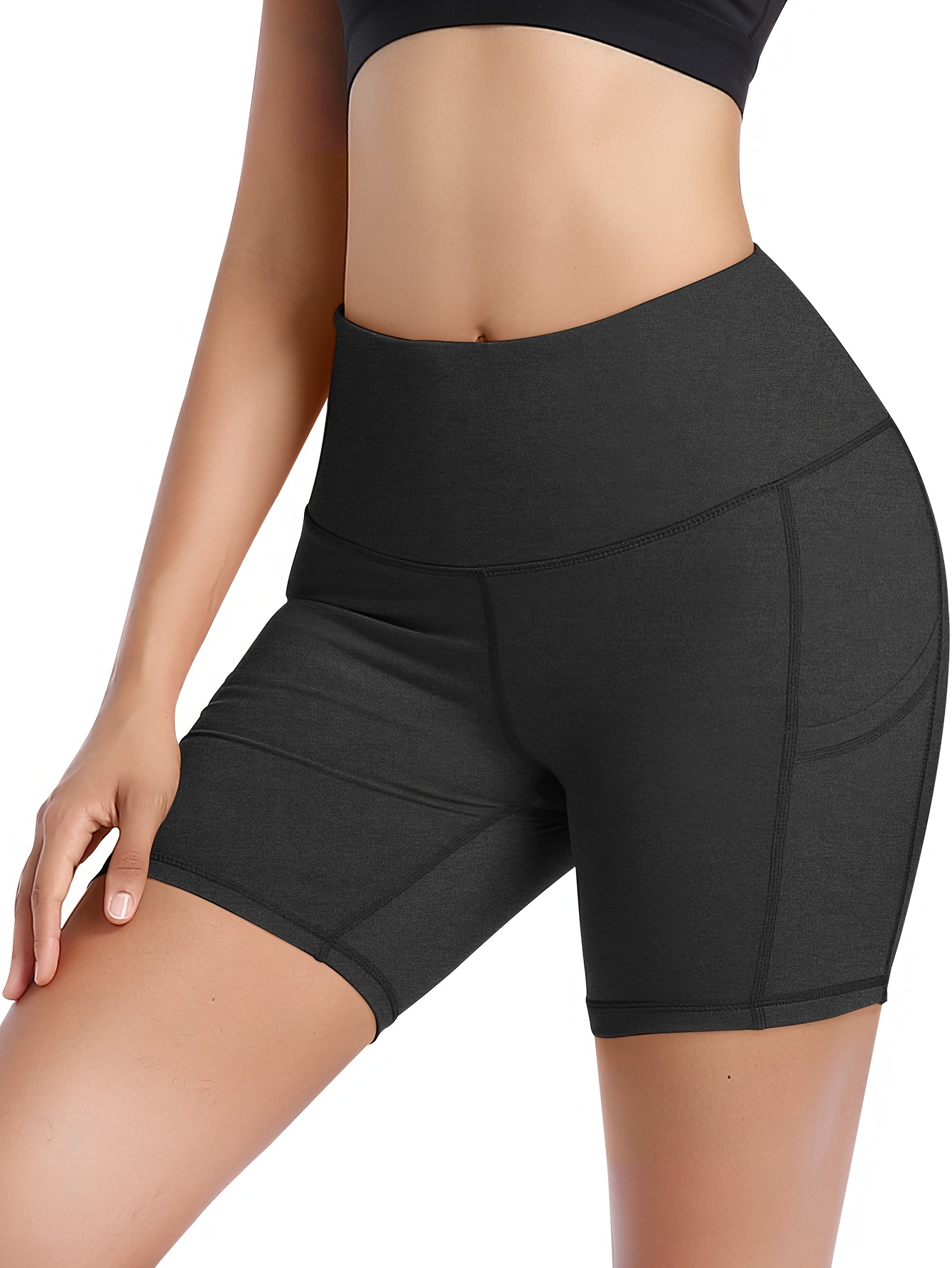 athletic compression biker shorts and running