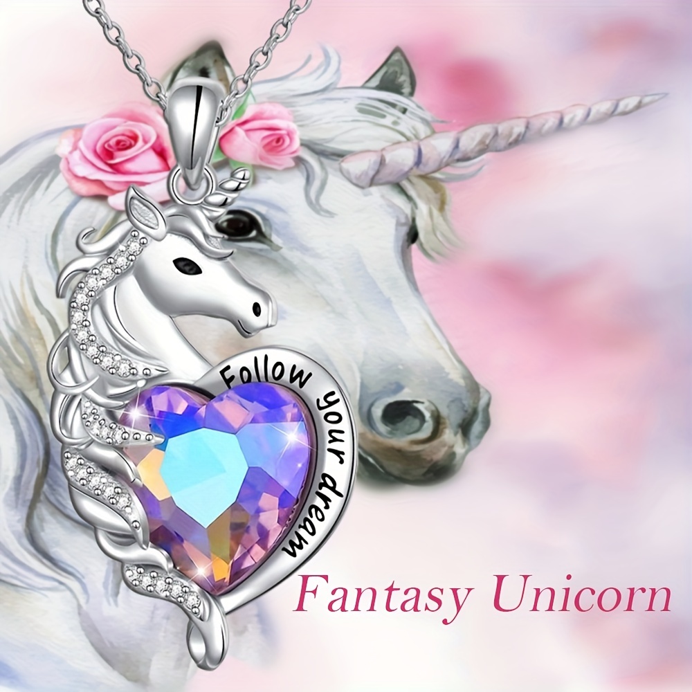 Exquisito collar de unicornio rosa: ¡un regalo de cumpleaños perfecto para  tu nieta princesa!