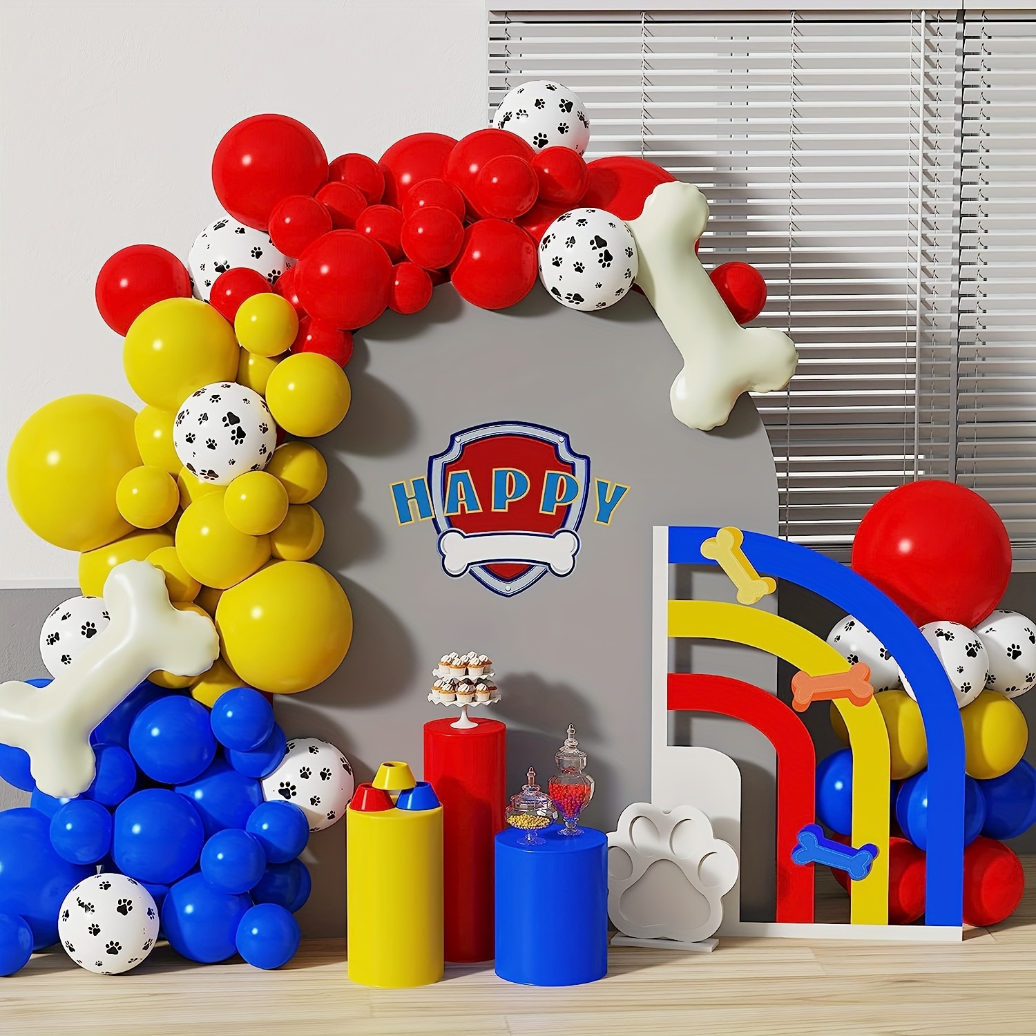 Ballons en forme de pattes de chien, 121 pièces, Kit en arc